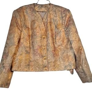 Doncaster gold damask evening jacket xl plus size